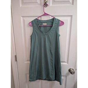 Pact T-Shirt Dress Womens Green Organic Cotton Sleeveless V-Neck - Size XS